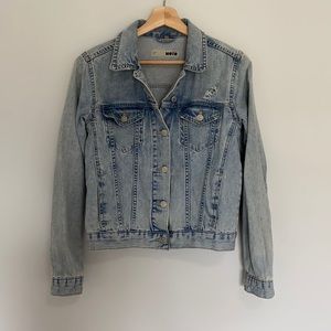 Topshop Light wash moto denim jacket